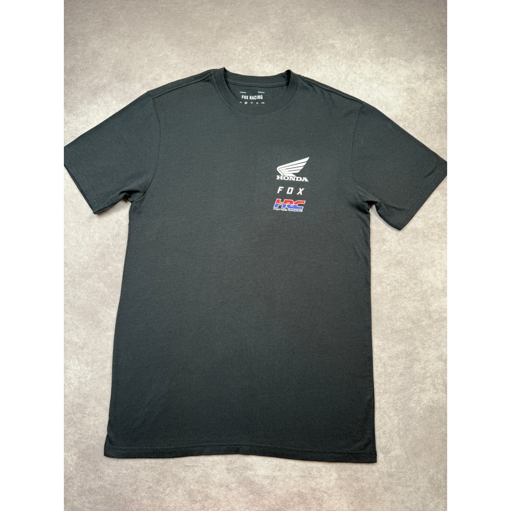 Fox Racing Honda HRC T-Shirt Mens M Black Short Sleeve Motocross Graphic Casual